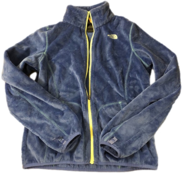 THE north face super soft plush full zip blue jacket - Picture 1 of 4